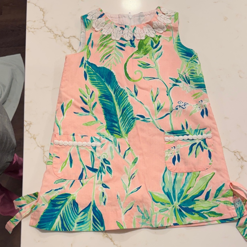 Lily Pulitzer Size 4 Floral Pink and Green Sleeveless Dress